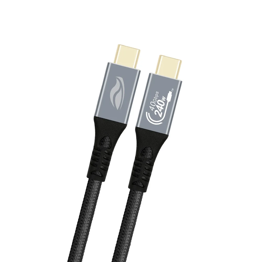 Imagem 1 de 4 do produto Cabo Usb-c Para Usb-c 4.0 ( Tipo-c ) C3tech De 1m, Até 240w, 40gbs E 8k 60hz, Em Nylon - Cb-p1000gy