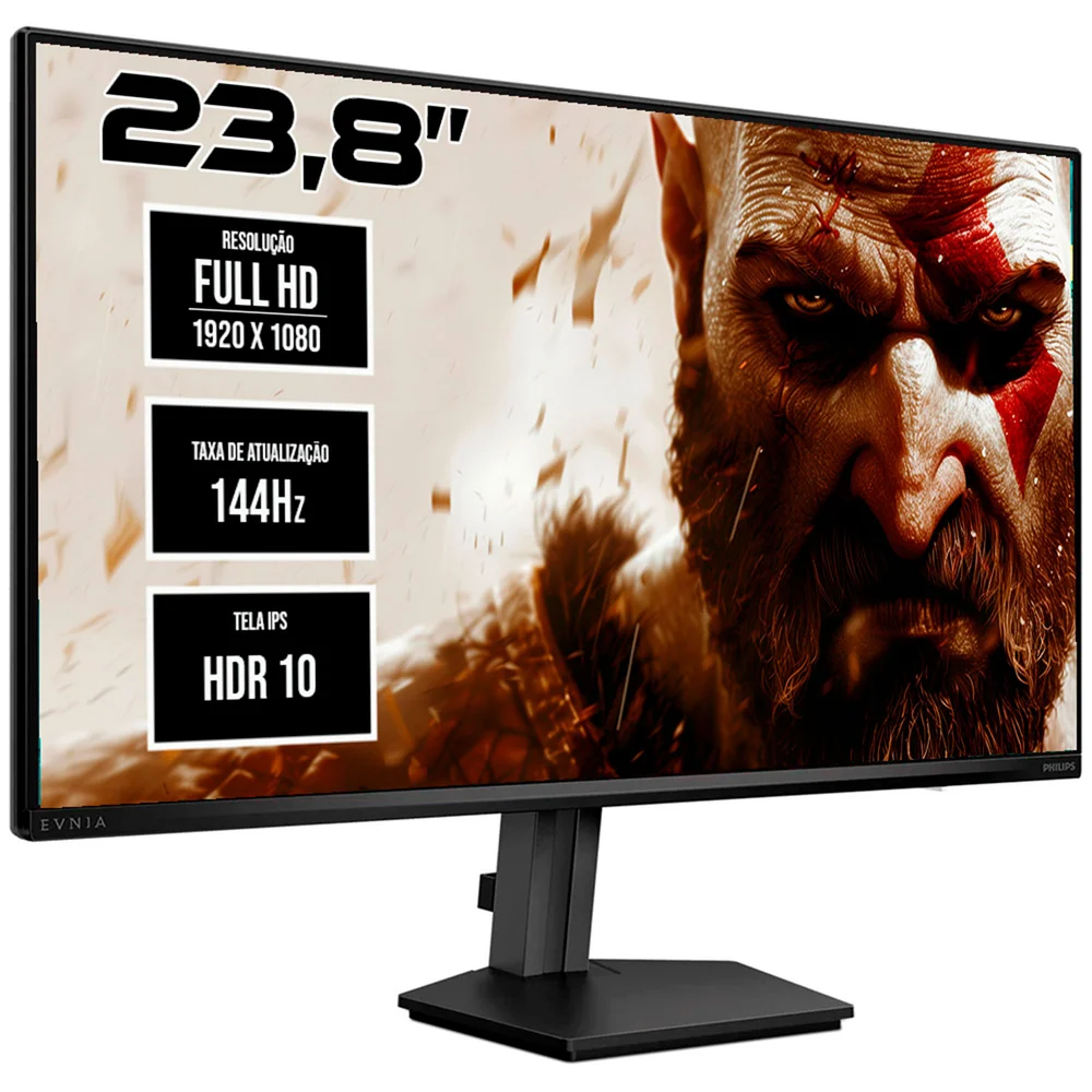 Monitor Gamer Philips Evnia 23.8" LED Ips, Full Hd 1920x1080, 144hz, 0.5ms, HDMI E Display Port - 24m2n3200nf