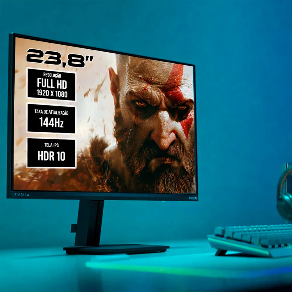 Monitor Gamer Philips Evnia 23.8" LED Ips, Full Hd 1920x1080, 144hz, 0.5ms, HDMI E Display Port - 24m2n3200nf