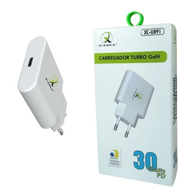 Carregador Turbo Gan Tipo-c 30w Pd S/cabo Xc-ur91 Cor Branco