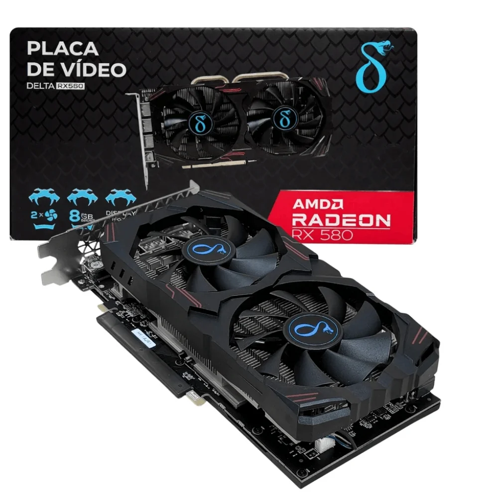 Placa De Vídeo Delta Rx580 GDDR5 8GB 256bits PCi-e 3.0 X16