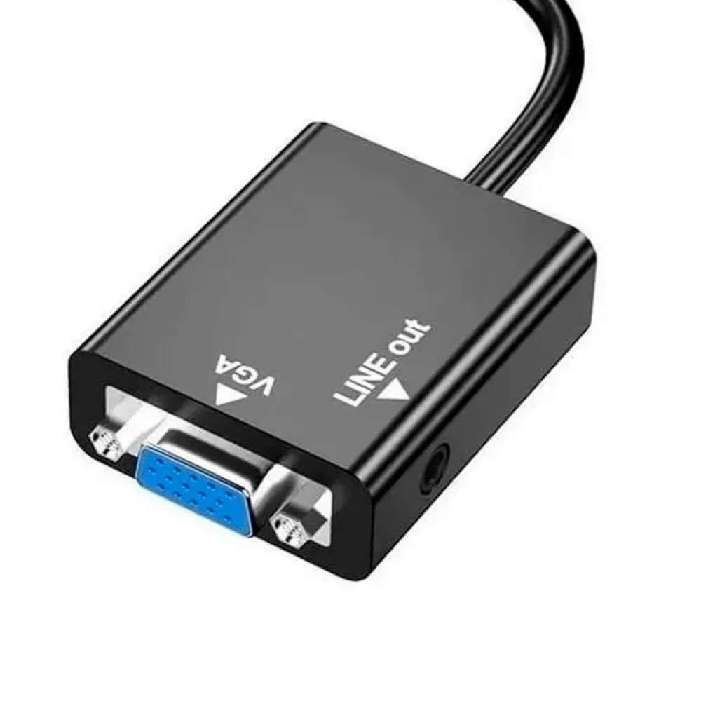 Imagem 2 de 5 do produto Adaptador Conversor HDMI Para Vga Fêmea Com Entrada P2 Minimen Mm-471