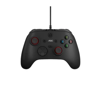 Controle Gamer Com Fio Usb Para PC Joystick Ergonômico Com Vibração Alta Precisão Plug And Play - Aoc