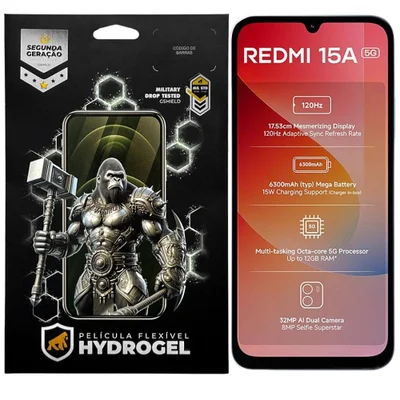 Película Para Xiaomi Redmi 15a 5g - Hydrogel Gamer Fosca - Gshield