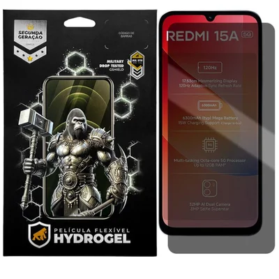 Película Para Xiaomi Redmi 15a 5g - Privacidade Hydrogel - Gshield