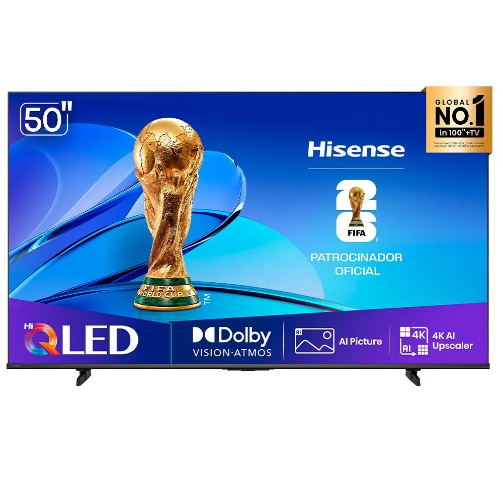 Smart TV Hisense 50" HI-QLED 4K UHD Processador AI Dolby Vision e Dolby Atmos Alexa 50Q6QVV