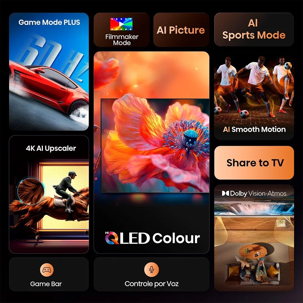 Imagem 5 de 5 do produto Smart Tv Hisense 50" Hi-qLED 4k Uhd Processador Ai Dolby Vision E Dolby Atmos Alexa 50q6qvv Bivolt