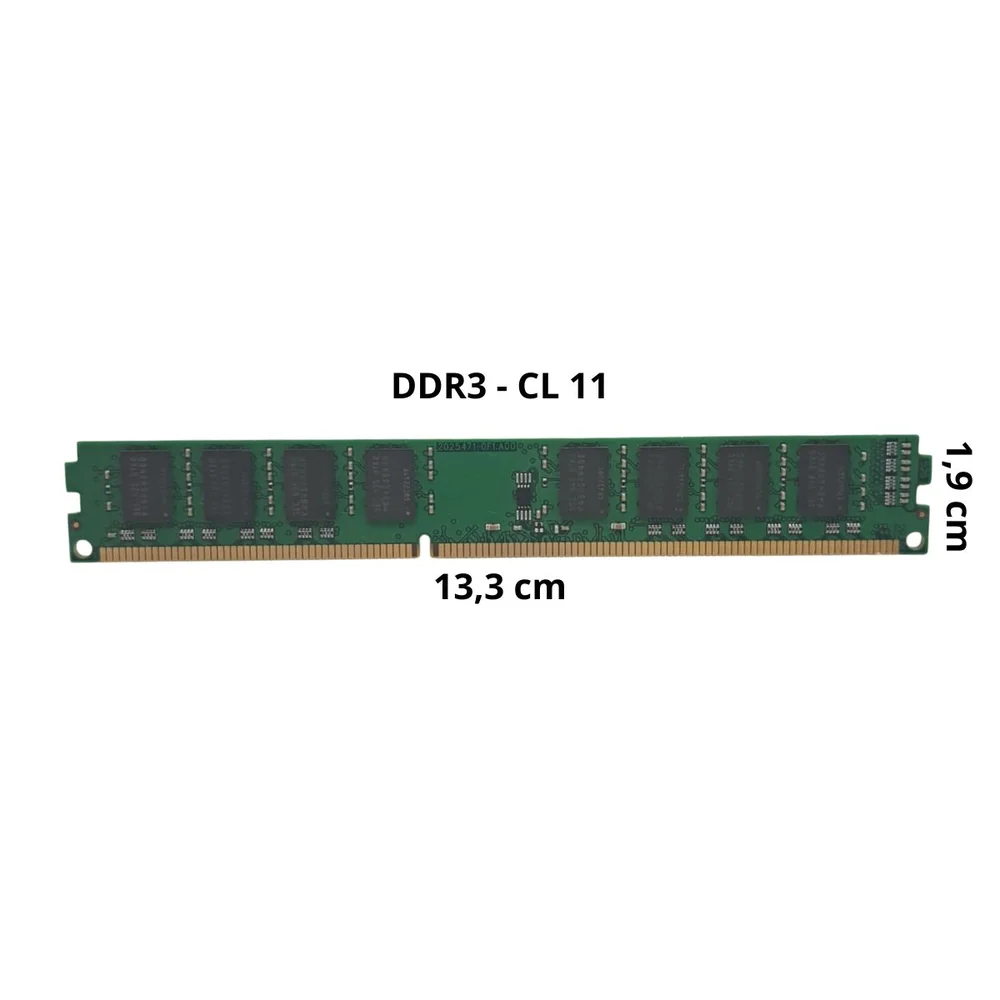 Memoria Ram Perfil Baixo Ddr3 8GB, 1600mhz, PC3-12800, Cl11, 1.5v, 240-pin Dimm