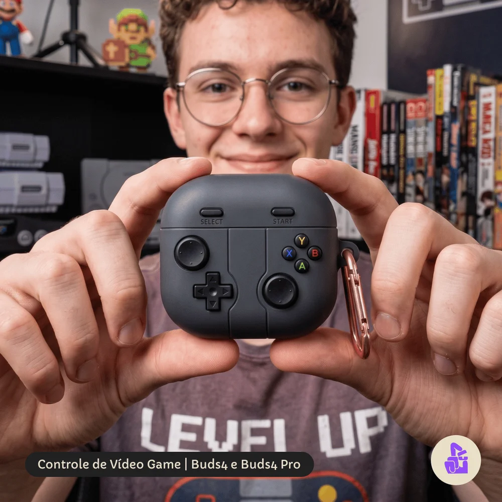 Imagem 4 de 5 do produto Capa Protetora Nerdcase Compatível Com Samsung Galaxy Buds 4, Controle Videogame