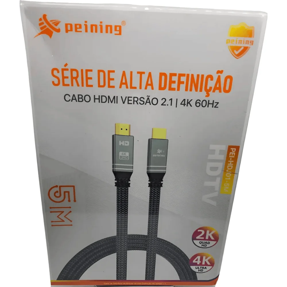 Imagem 3 de 4 do produto Cabo HDMI 5m Vs 2.1 4k 60hz  Pei-hdj01-5m