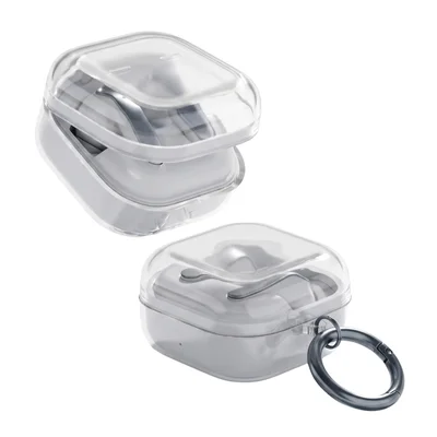 Capa Protetora Nerdcase Compatível Com Samsung Galaxy Buds 4, Silicone, Transparente Com Argola