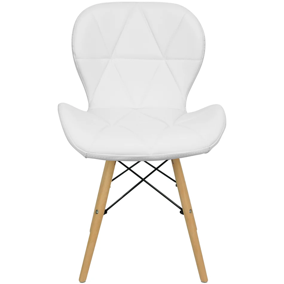 Imagem 2 de 4 do produto Cadeira Charles Eames Eiffel Slim Wood Estofada - Branca
