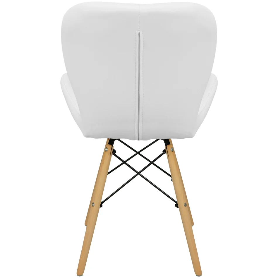 Imagem 3 de 4 do produto Cadeira Charles Eames Eiffel Slim Wood Estofada - Branca