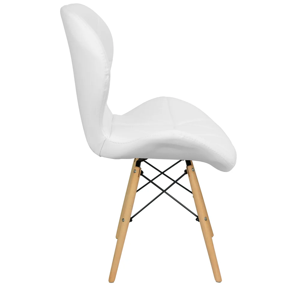 Imagem 4 de 4 do produto Cadeira Charles Eames Eiffel Slim Wood Estofada - Branca