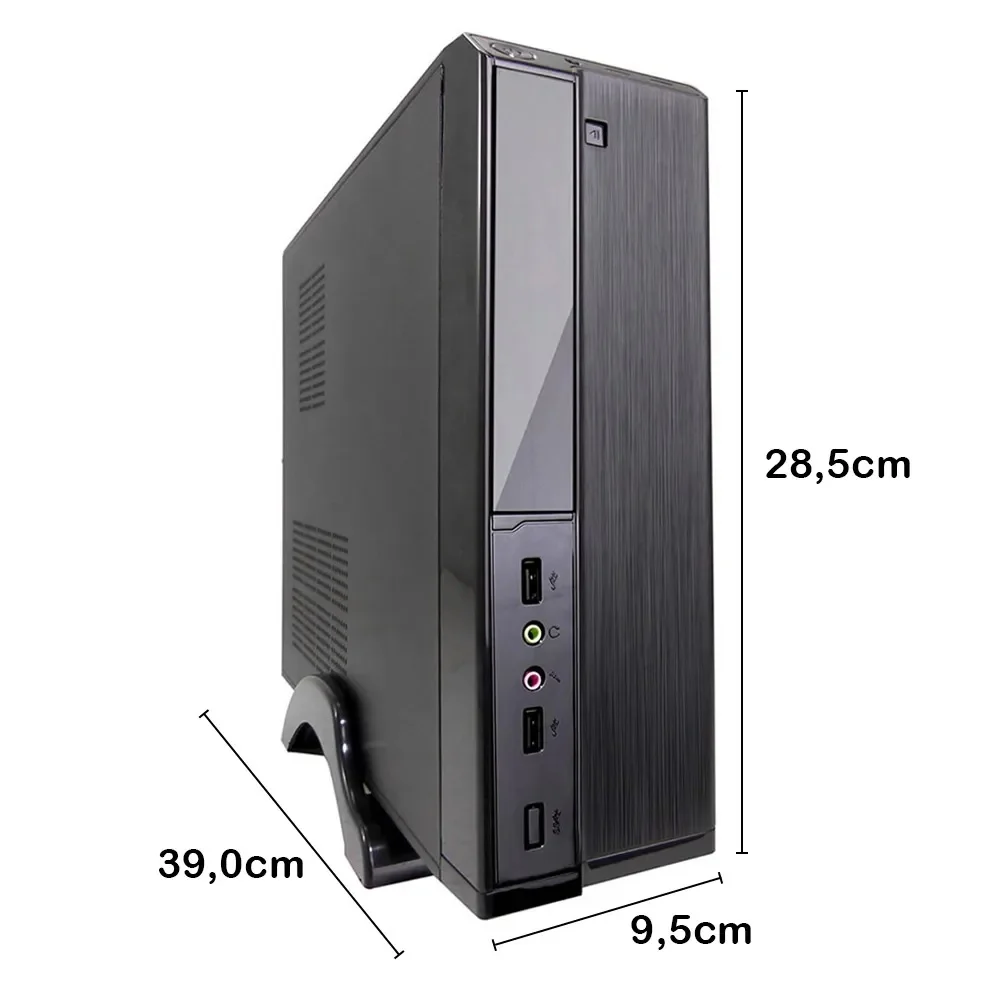 Imagem 2 de 5 do produto Gabinete Slim Htq562b - Sff Micro-atx Com Fonte 200w Real Sfx – Preto