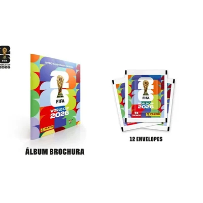 Copa Do Mundo 2026 - Álbum Capa Cartão + Kit 12 Envelopes de Figurinhas - Fifa World Cup 2026™?