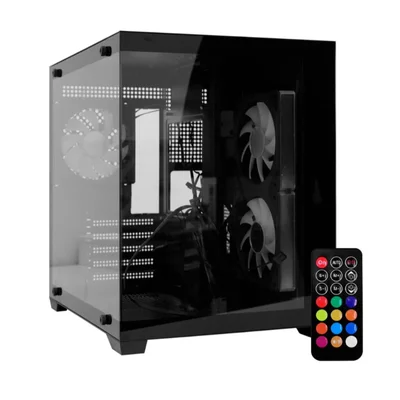 Gabinete Gamer RGB com Fans | Lateral em Video | M-ATX/Mini-ITX | Suporte GPU 330mm