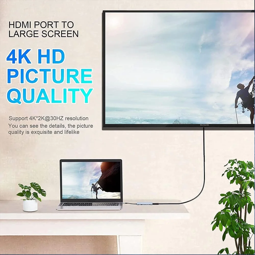 Imagem 5 de 5 do produto Hub Usb-c 11 Em 1 4k HDMI Vga Lan Rj45 1000mbps Gigabit