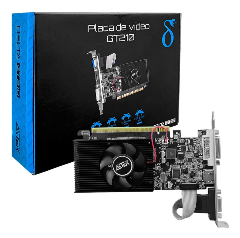 Placa de Vídeo GT 210 1GB DDR3 | HDMI VGA DVI | Ideal para PC Básico