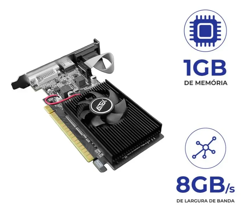 Placa de Vídeo GT 210 1GB DDR3 | HDMI VGA DVI | Ideal para PC Básico 7