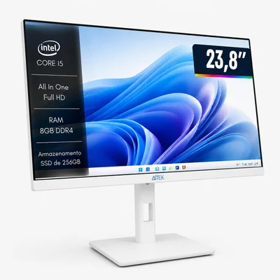 Computador All In One, 23.8” Full HD, Intel i5 12450H, 16GB RAM, SSD 256GB Aitek AIO-24122W  PRO MKII