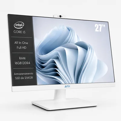 Computador All In One 27” Aitek i5 12450H 16GB RAM SSD 256GB Full HD WiFi Windows AIO-27122W PRO MKII