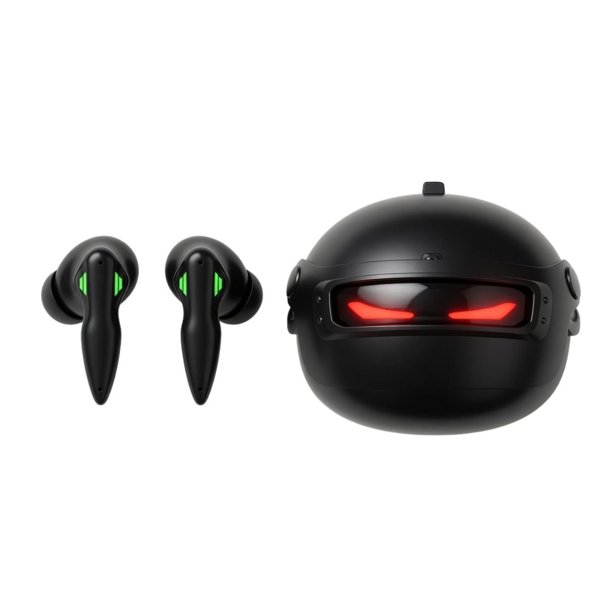Fones Bluetooth Gamer LED Case Estojo Futurista Neon