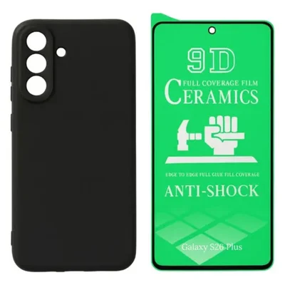 Capa Silicone Aveludada + Película Cerâmica 9d Para Samsung Galaxy S26 Plus