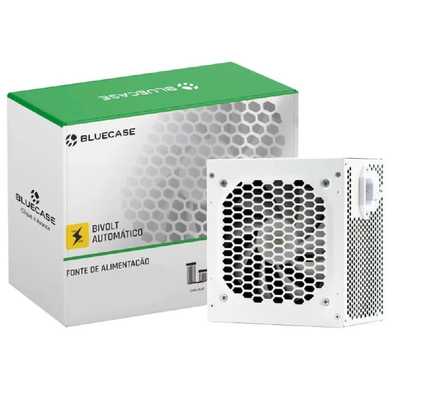 Fonte Atx 600w Bluecase Blu600-atps Bivolt Auto Branco