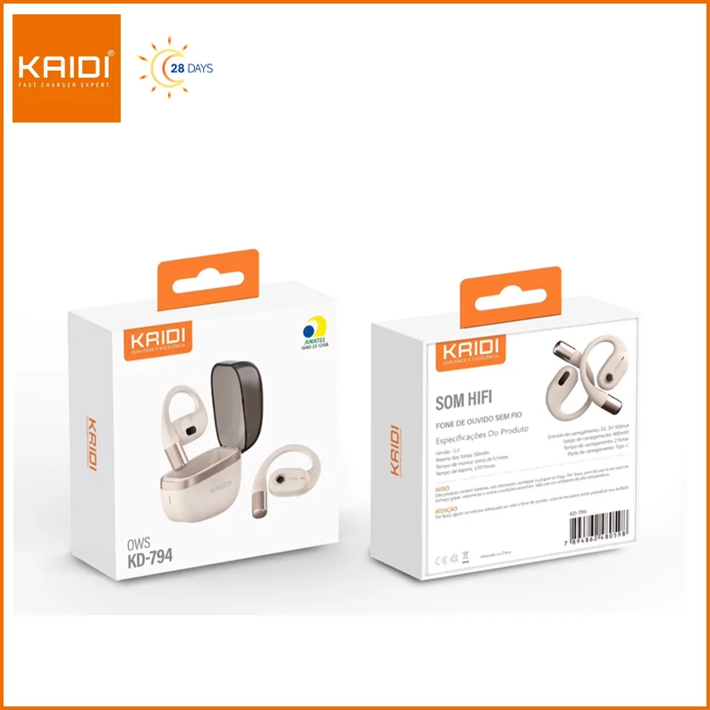 Fone de ouvido Kaidi KD 794 Branco Bluetooth - view 2