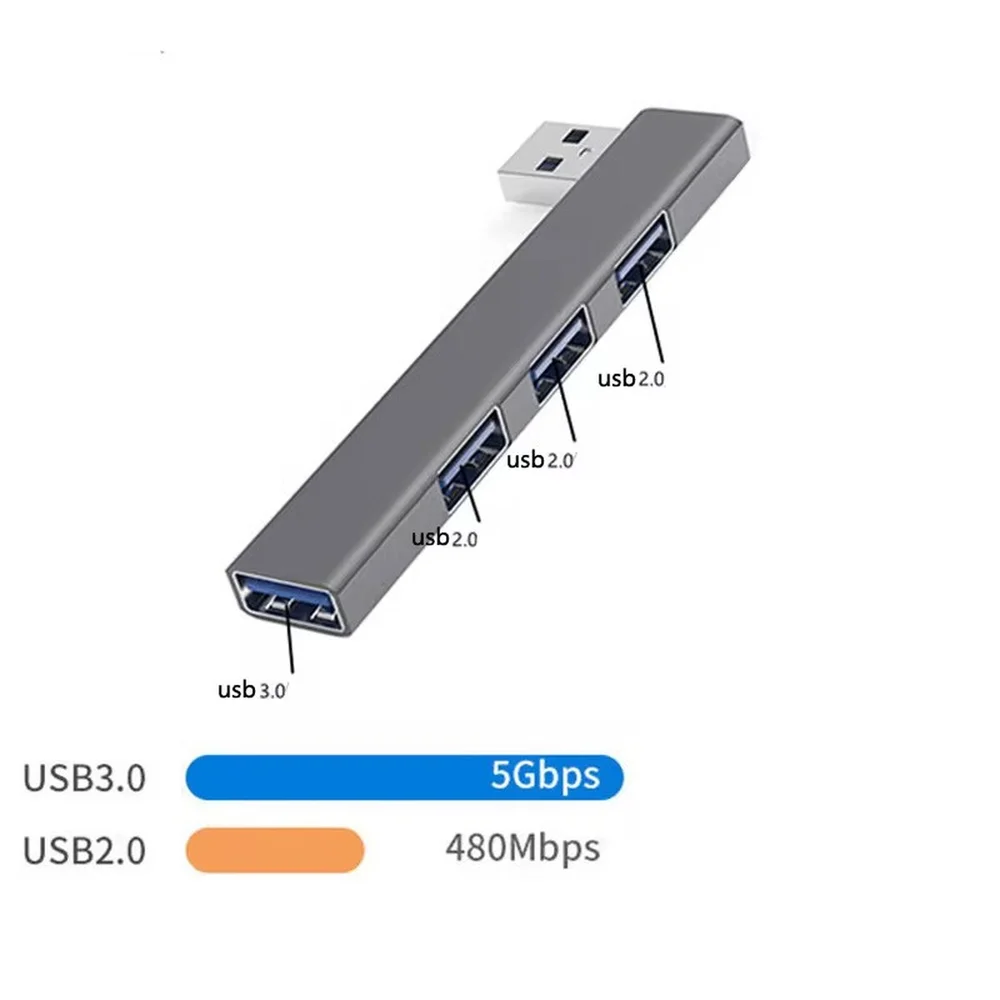 Imagem 2 de 3 do produto Adaptador Hub USB 4 Portas USB 3.0 e 2.0 Expansor Alta Velocidade para Celular Notebook D-PC5401
