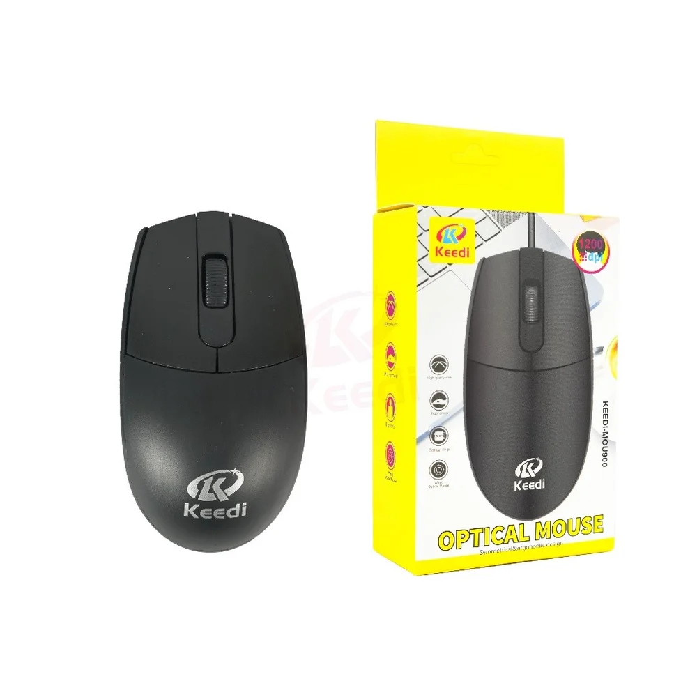 Imagem 2 de 5 do produto Mouse Óptico Com Fio Ergonômico Keedi Mou900 1200dpi