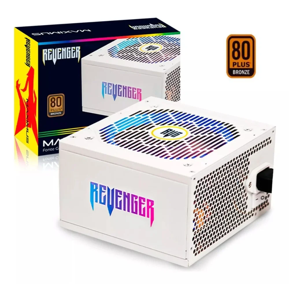 Imagem 3 de 3 do produto Fonte Atx 550w 80 Plus Bronze Pfc Ativo LED RGB Fo-max04RGB