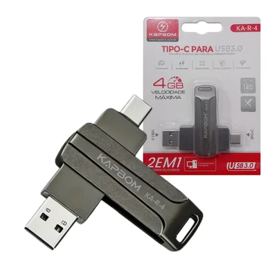 Pendrive 4gb Flash Tipo-c Usb 3.0 Alta Velocidade Kapbom