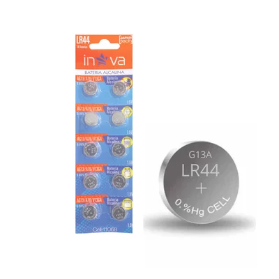 Cartela Com 10 Baterias Alcalinas 1.5v Ag13/a76/v13ga/lr44