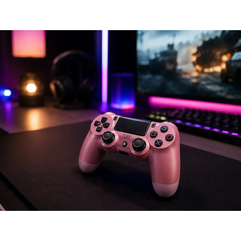 Controle Sem Fio Compatível Com Play4 Ps4 Playstation 4 / Slim / Pro / PC E Smart Tvs Samsung Cor Rose