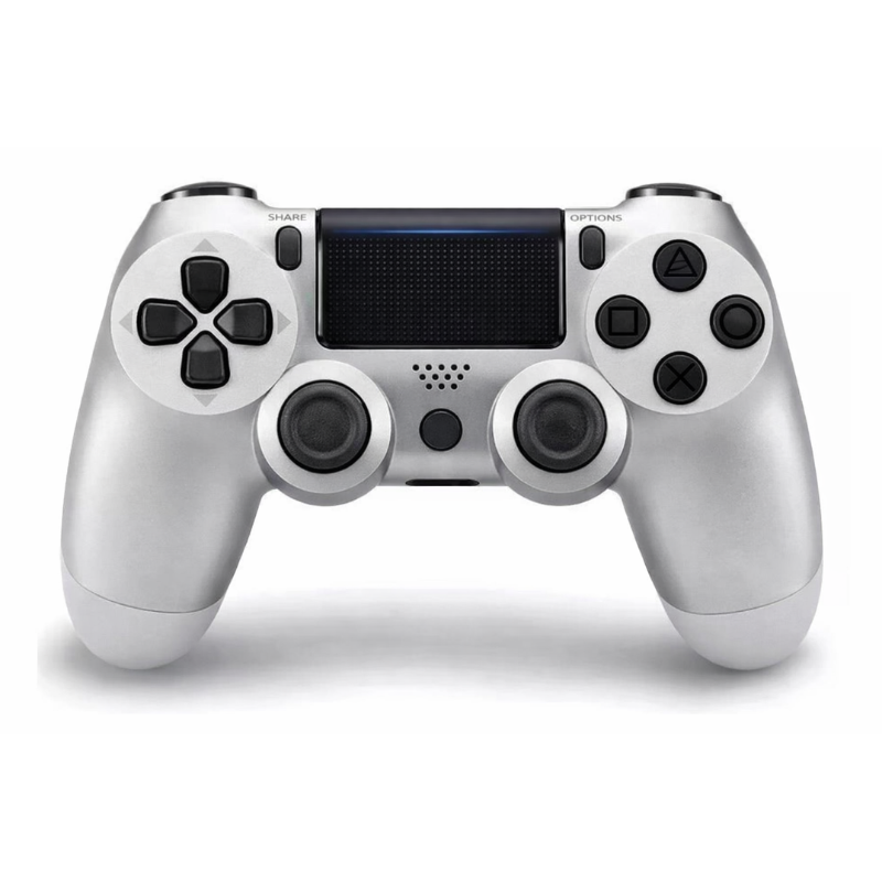 Controle Sem Fio Compatível Com Play4 Ps4 Playstation 4 / Slim / Pro / PC E Smart Tvs Samsung Cor Prata