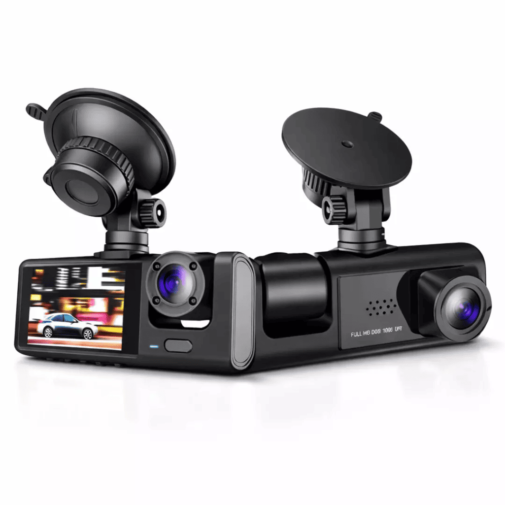 Câmera Veicular Black Box Full Hd 3 Canais - Preto