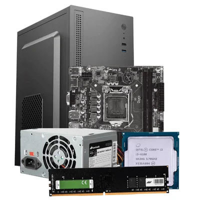 PC Básico i3 6100 H110 8GB Ddr4 SSD 120GB Básico Escritório