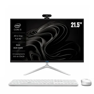 Computador All-in-one Desktop PC 21.5"  i5 Com Teclado E Mouse Sem Fio E Webcam Aitek