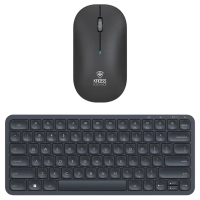Combo Teclado e Mouse Sem Fio Kross Elegance KE-KMB94 Qwerty Portátil Preto