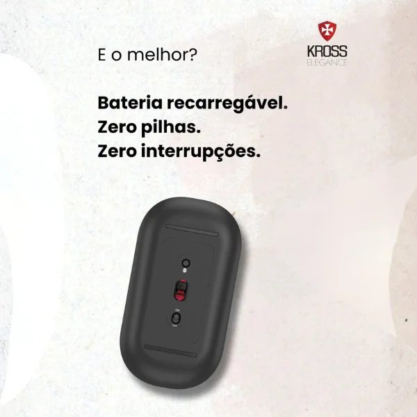 Imagem 3 de 5 do produto Combo Teclado e Mouse Sem Fio Kross Elegance KE-KMB94 Qwerty Portátil Preto