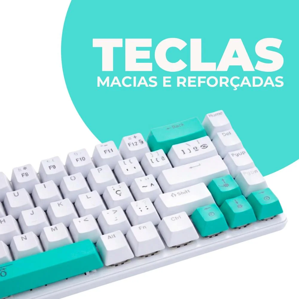 Teclado Mecânico Gamer RGB 68 Teclas Compacto Silencioso Cabo Removível Usb-c Para PC E Console Teclado Mecânico Gamer RGB 68 Teclas Compacto Silencioso Cabo Removível Usb-c Para PC E Console