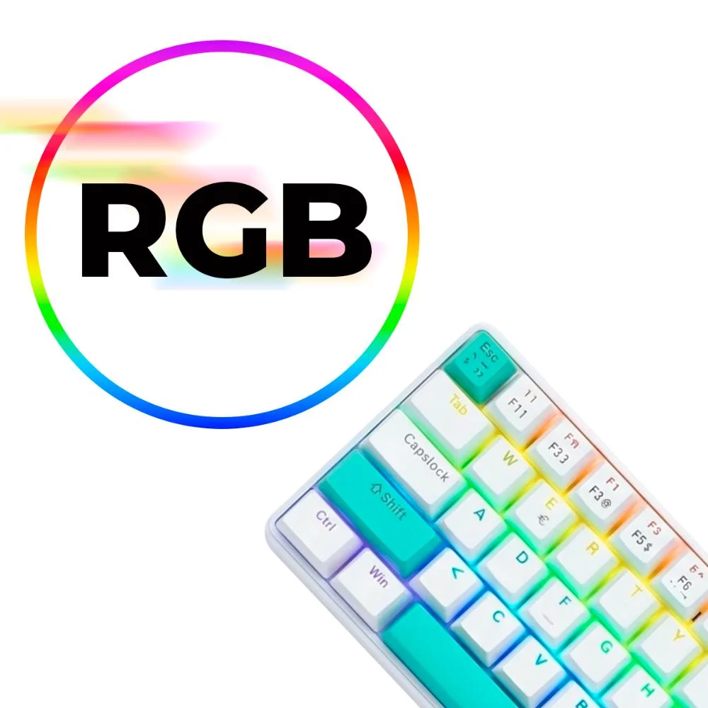 Teclado Mecânico Gamer RGB 68 Teclas Compacto Silencioso Cabo Removível Usb-c Para PC E Console Teclado Mecânico Gamer RGB 68 Teclas Compacto Silencioso Cabo Removível Usb-c Para PC E Console