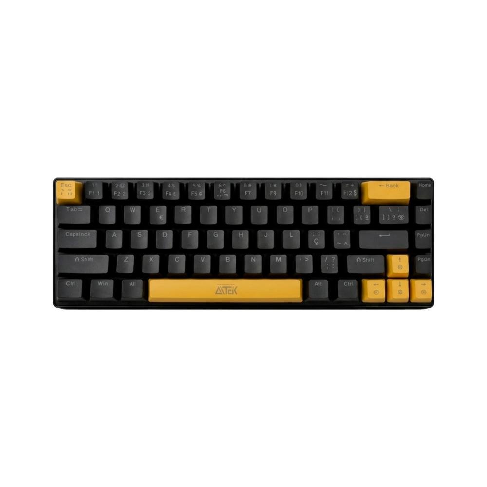 Teclado Mecânico Compacto Silencioso RGB 68 Teclas Cabo Usb Tipo-c 1,5m Setup Gamer E Home Office
