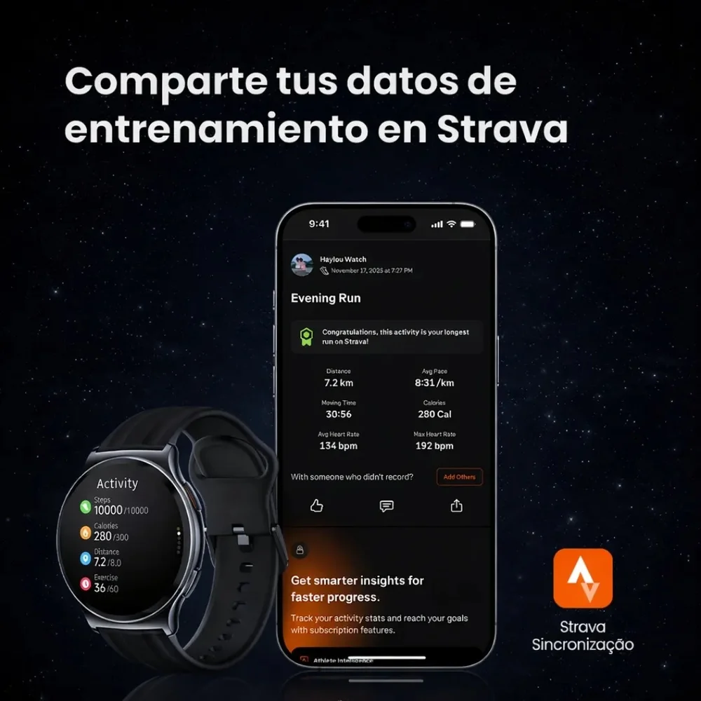Imagem 2 de 5 do produto Relogio Haylou Solar Lite 2 AmoLED 1.43 Pol.12 Dias Bat Conecta Strava Bluetooth 5.4