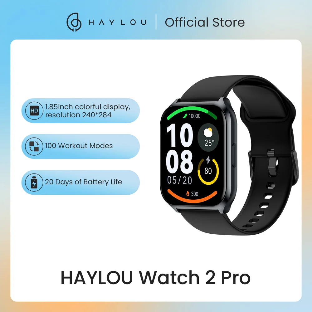 Imagem 2 de 4 do produto Smartwatch Haylou Watch 2 Pro Com Tela 1.85 Pol Chamada Bluetooth Pro Plus Cor:prata