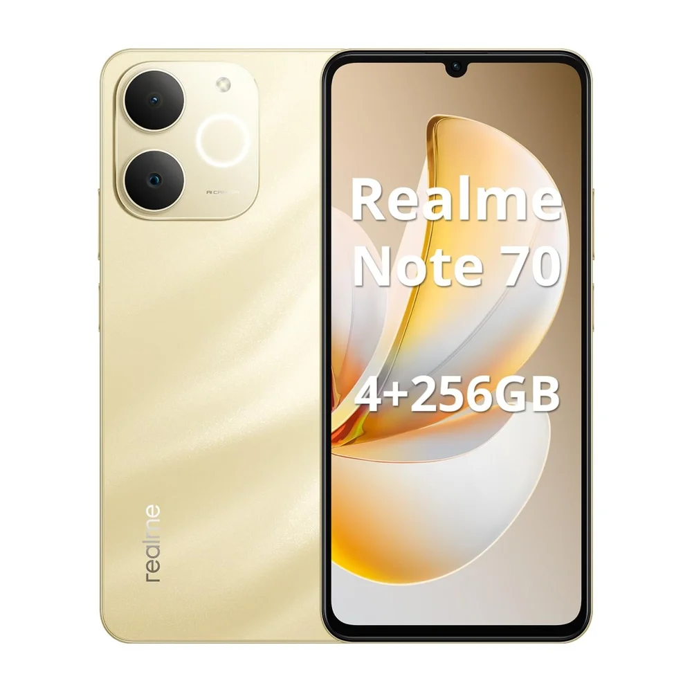 スマートフォン本体 realme note 70t 4/256GB GOLD Produtos com até 15 OFF no PIX KaBuM