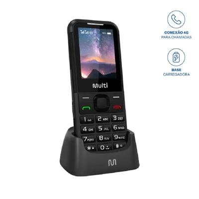 Celular Multi Vita 4g Idoso Dual Chip Usb Wi-fi Bluetooth Com Base