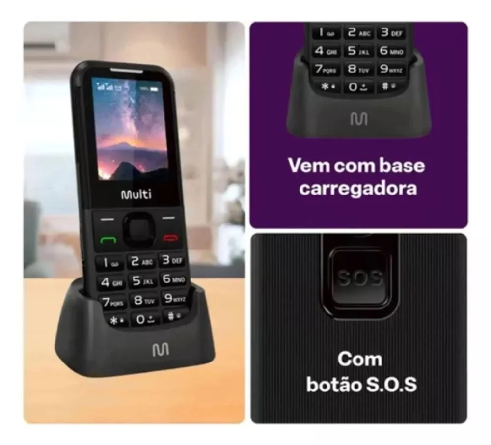 Imagem 2 de 5 do produto Celular Multilaser Vita 4g Dual Chip Wi-fi Com Base Carregar